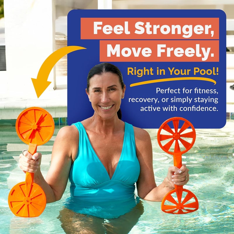 ORCA Pool Paddle Water Aerobics Equipment | Adjustable Resistance Pool Exercise Equipment for Adults, Swim Paddles Water Weights Dumbbells for Aquatic Exercise, Aqua Weights for Men & Women Workout Gear - Image 3